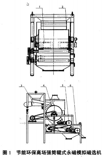 節能環保高場強筒輥式永磁模擬磁選機